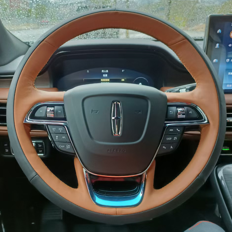 林肯Z大陆MKX翻毛皮真皮方向盘套