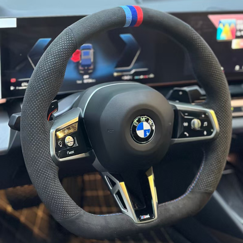 宝马3系翻毛皮纳帕手缝方向盘套