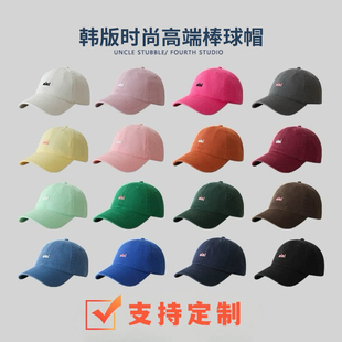 2025新款棒球帽定制logo纯棉软顶遮阳帽子女韩系百搭显脸小鸭舌帽