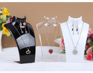 珠宝首饰展示道具柜台模特架套链座吊坠托亚克力人像颈脖透明架