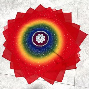 新款彩虹满天星六层2026新款秧歌服六层雪纺面料秧歌手绢