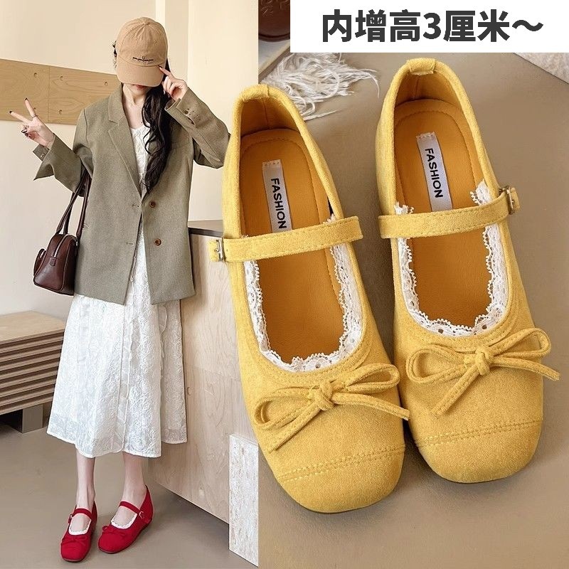 品牌法式内增高蕾丝小单鞋女2025春夏新款配裙子玛丽珍鞋芭蕾舞晚