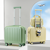行李箱女18寸登机箱小型多功能旅行箱万向轮超轻密码 箱子母拉杆箱