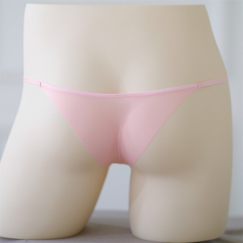 男士内裤女情侣丁字三角冰丝半包臀全透明低腰一片式面膜男款通用