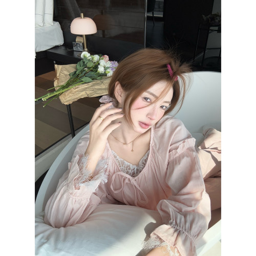 JoyceBra法式蕾丝花边系带睡衣
