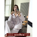 女秋冬柔软亲肤休闲可外穿家居服 撞色德绒睡衣套装 JoyceBra 韩版