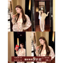 JoyceBra波点小马刺绣长袖 德绒睡衣女秋冬亲肤外穿甜美家居服套装