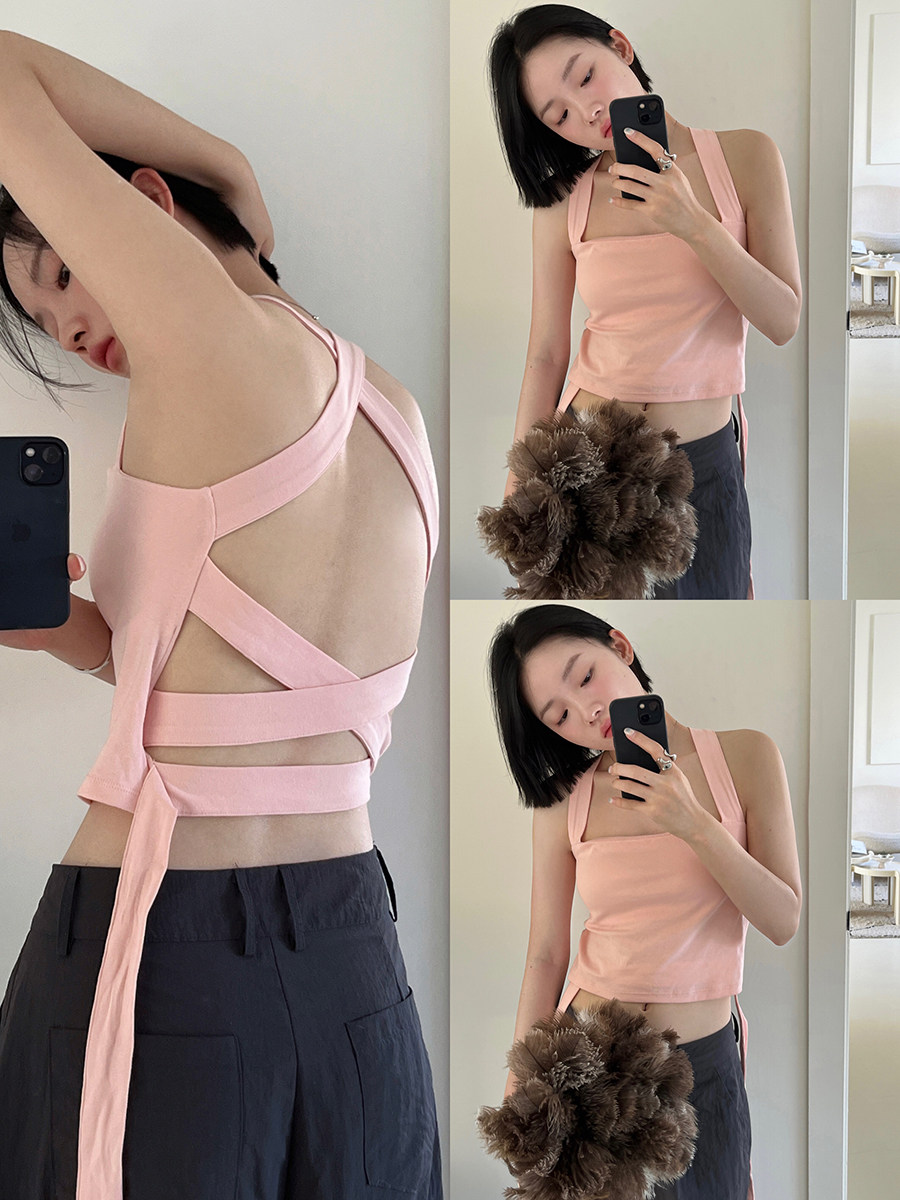 JOYCEBRA CROSS 아름다운 뒤 외부 착용 캐미솔 유방 패드 속옷 올인원 순수한 욕망 슬리밍 여성용 통기성 브래지어