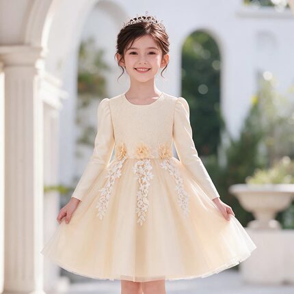 女童礼服秋冬季新款连衣裙生日公主裙小女孩钢琴演出花童主持婚礼