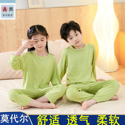 儿童睡衣莫代尔家居服套装春夏款