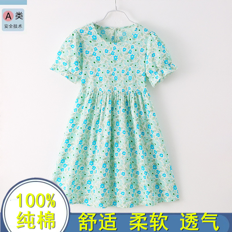 女童睡裙纯棉夏季薄款女孩连衣裙