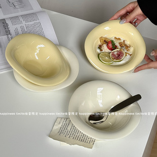 高级感ins风异形沙拉碗高颜值酸奶碗燕麦早餐碗甜品碗餐具糖水碗