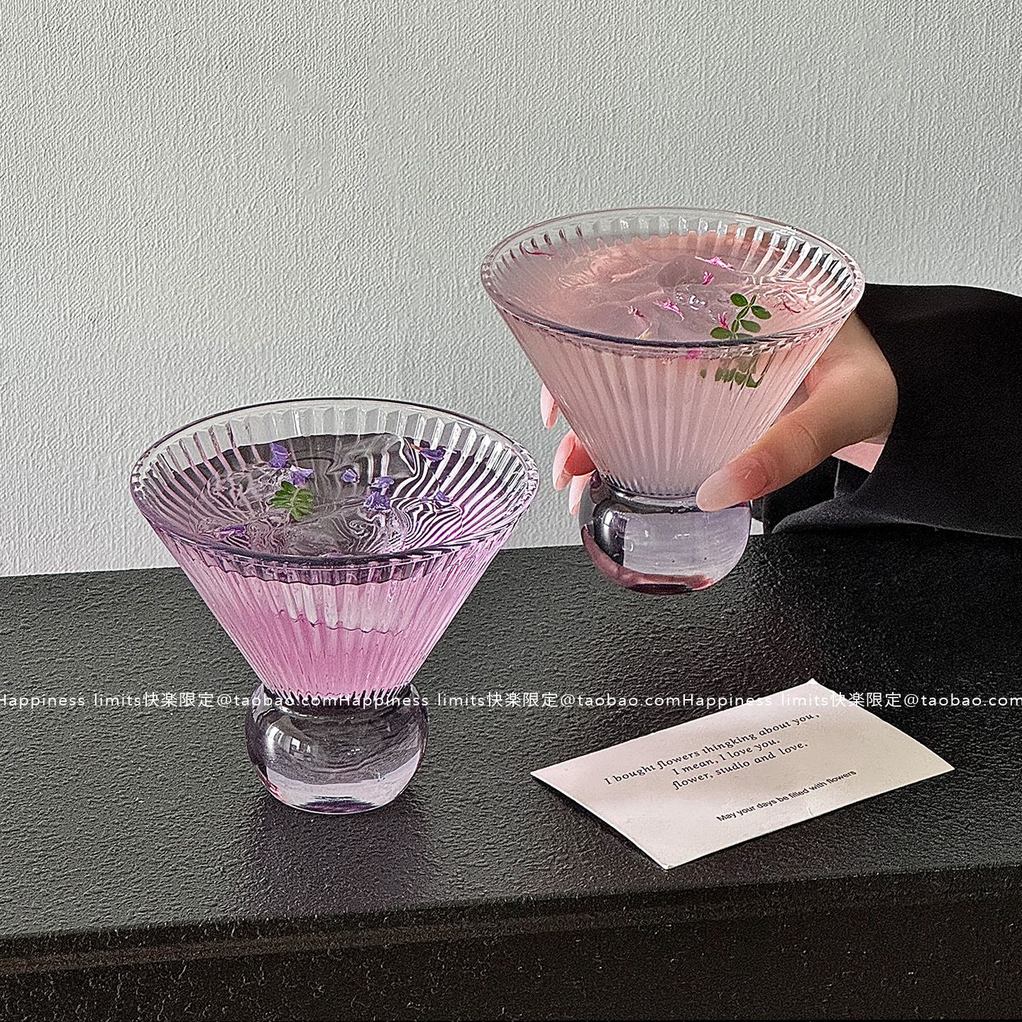 ins创意玻璃杯轻奢高颜值漂亮杯子咖啡杯鸡尾酒杯果汁杯茶水杯子