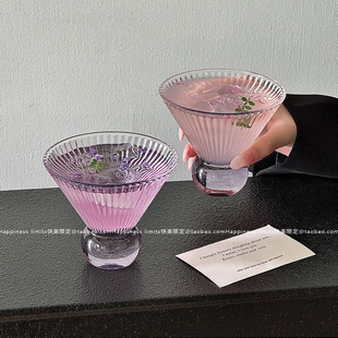 ins创意玻璃杯轻奢高颜值漂亮杯子咖啡杯鸡尾酒杯果汁杯茶水杯子