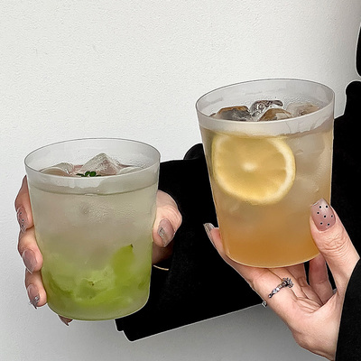 磨砂质感轻薄风玻璃家用水杯