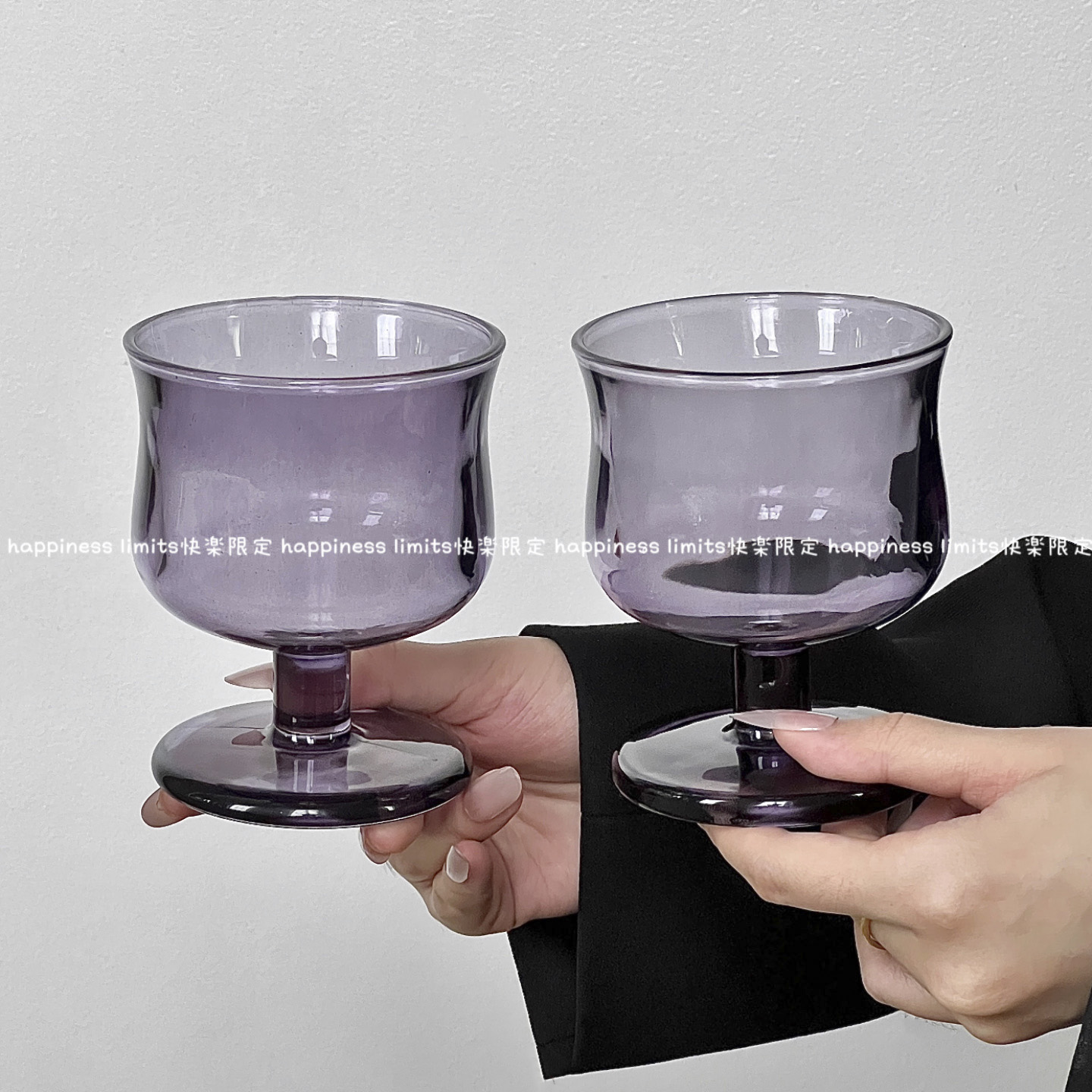 复古矮脚收腰玻璃杯小众ins风美式咖啡杯特调饮品杯冷饮杯喝水杯