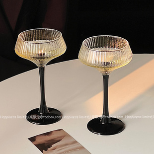 ins风玻璃酒杯飞碟鸡尾酒杯香槟甜酒高脚杯高级感杯家用酒杯