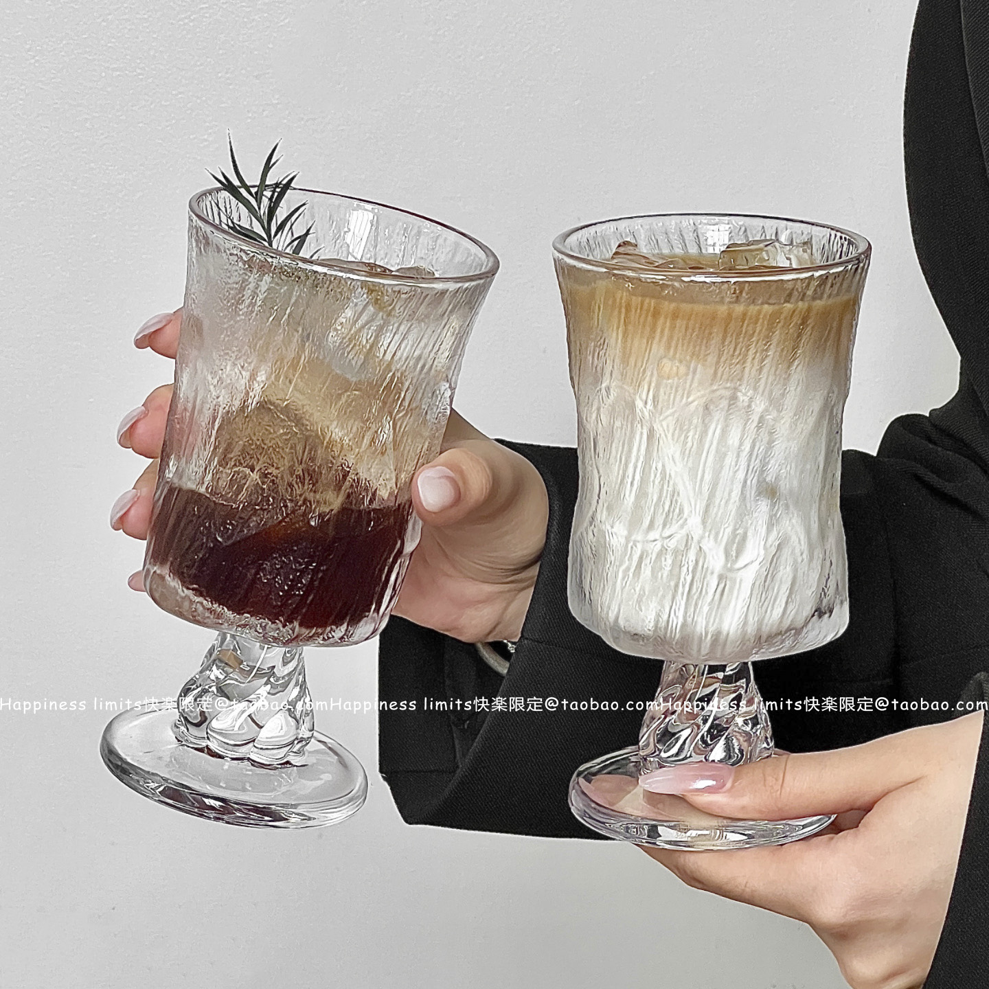 北欧风宫廷高脚杯小众设计玻璃杯红酒杯果酒杯威士忌酒杯果汁杯子