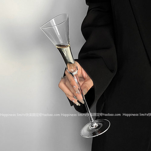 高颜值女生微醺酒杯精致小高脚杯香槟杯设计感小众红酒玻璃杯子