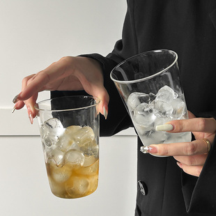 冰拿铁咖啡玻璃杯美式 饮品杯耐热高温高硼硅透明冷饮杯喝水杯子女