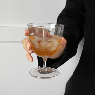 网红餐厅高脚玻璃杯 ins简约创意冷饮杯高颜值果汁苏打水杯咖啡杯