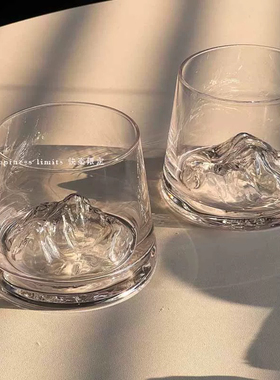 ins风观山富士山杯中古冰山杯日式杯家用茶杯威士忌酒杯洋酒杯子