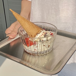 ins高颜值玻璃杯早餐麦片碗 冰淇淋水果酸奶碗布丁杯甜品杯小吃碗