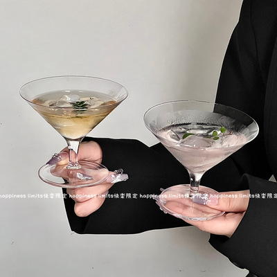 日式创意矮脚杯马天尼杯玻璃喇叭鸡尾酒杯饮料杯阔口杯子特调茶杯