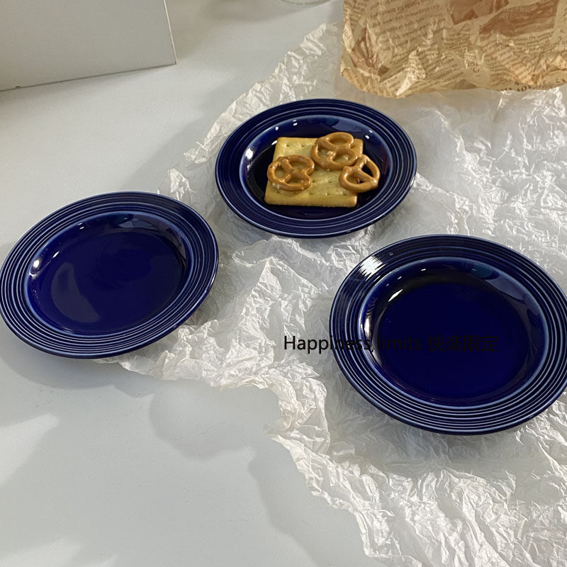 快限定*INS博主款克莱因蓝色甜品陶瓷小碟子拍照点心盘
