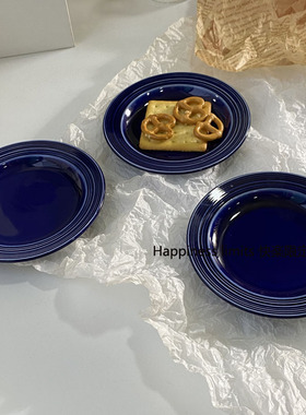 快限定*INS博主款克莱因蓝色甜品陶瓷小碟子拍照点心盘