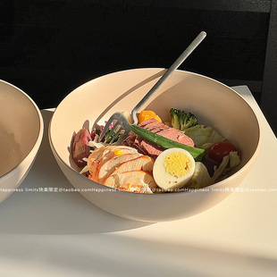 ins风陶瓷盘子泼墨碗大号深盘水果沙拉家用拉面咖喱饭泡面碗汤盘