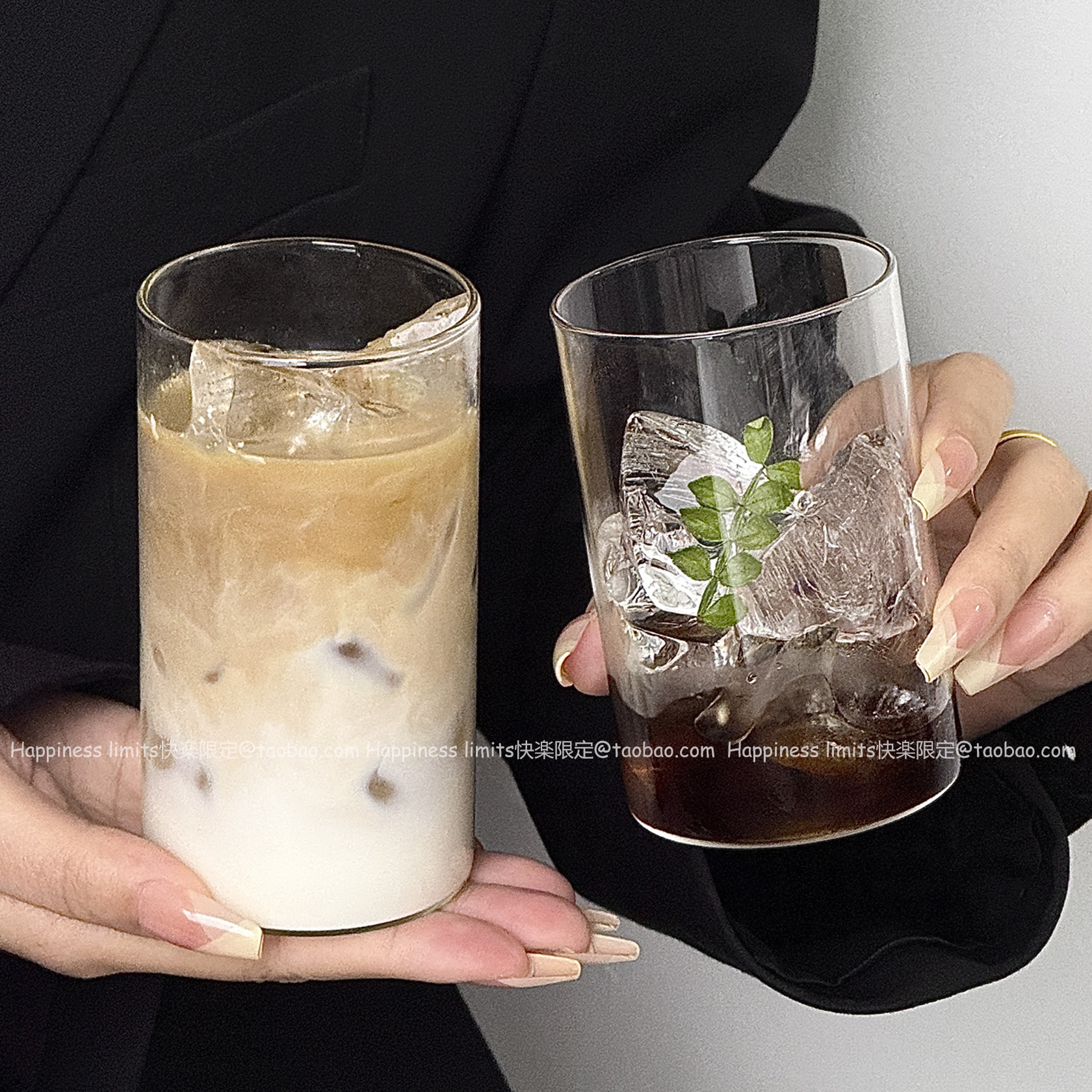 ins玻璃杯极简咖啡杯韩风饮品杯苏打水杯果汁饮料杯耐高温牛奶杯
