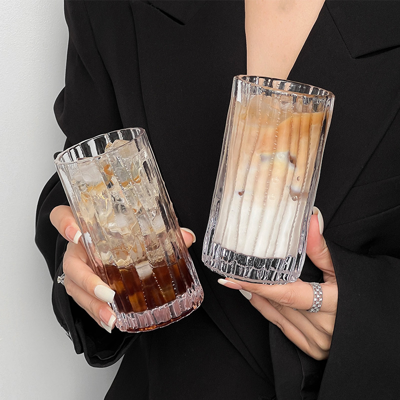 ins风海浪纹小清新玻璃杯果汁