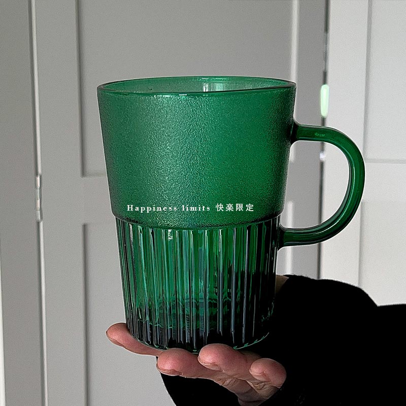 祖母绿中古风玻璃杯小众ins风
