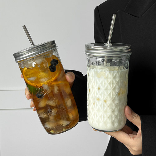 美式ins梅森玻璃罐冷饮果汁冷萃