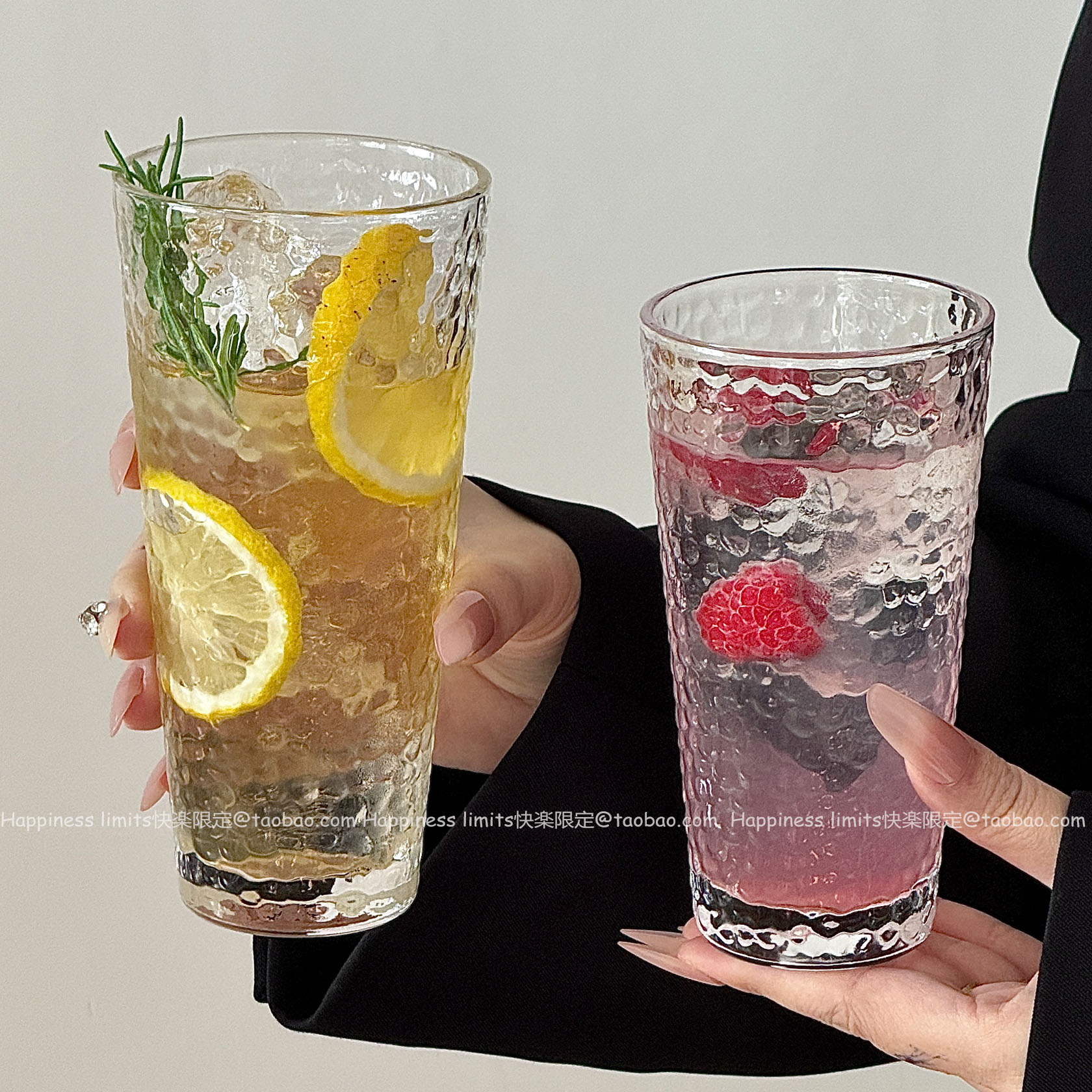 ins风锤纹玻璃杯水杯家用简约