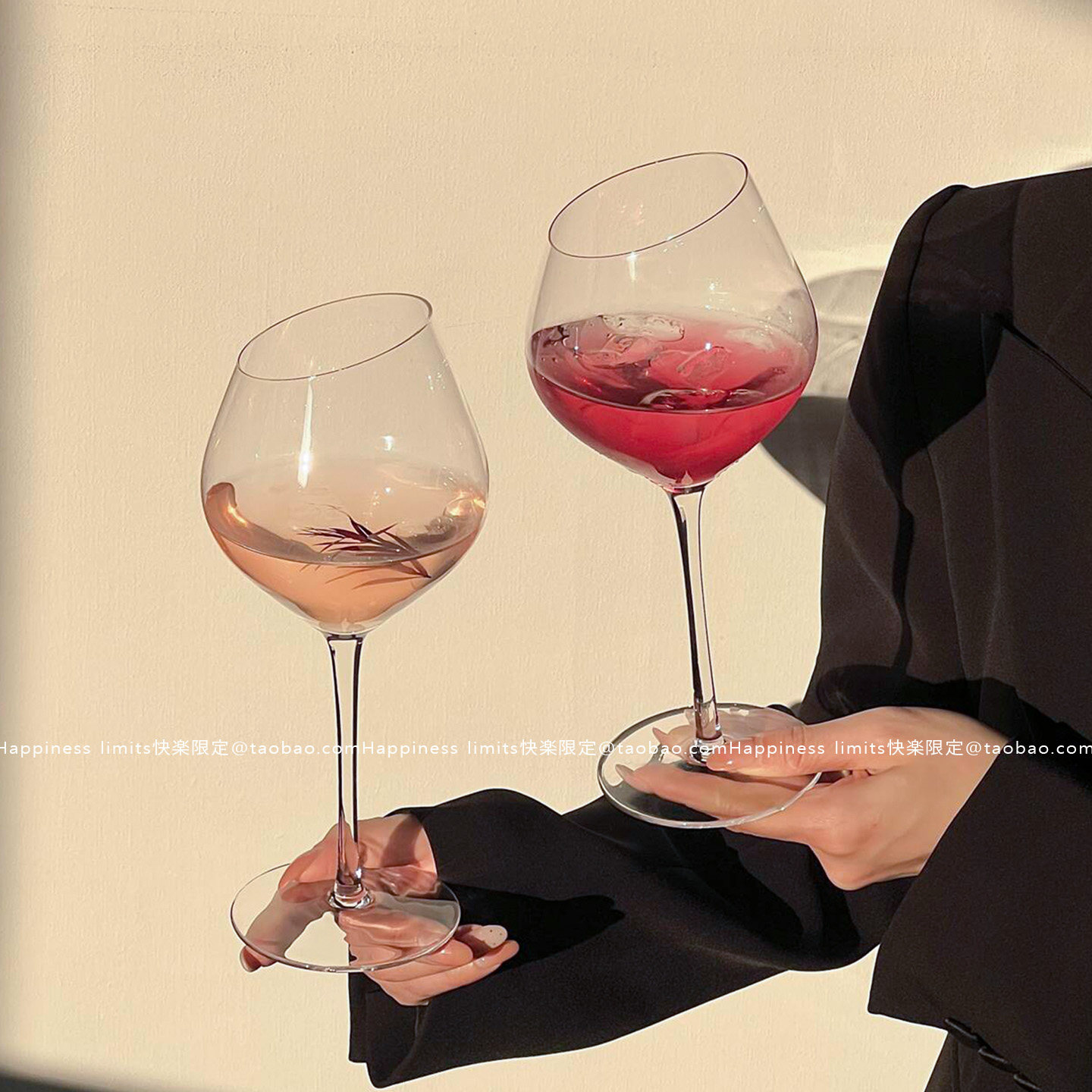 ins网红斜口红酒杯创意高脚杯鸡尾酒杯气泡水杯葡萄酒杯玻璃杯子,餐饮具,鸡尾酒杯,淘宝优惠券,粉丝福利购,淘宝优惠卷