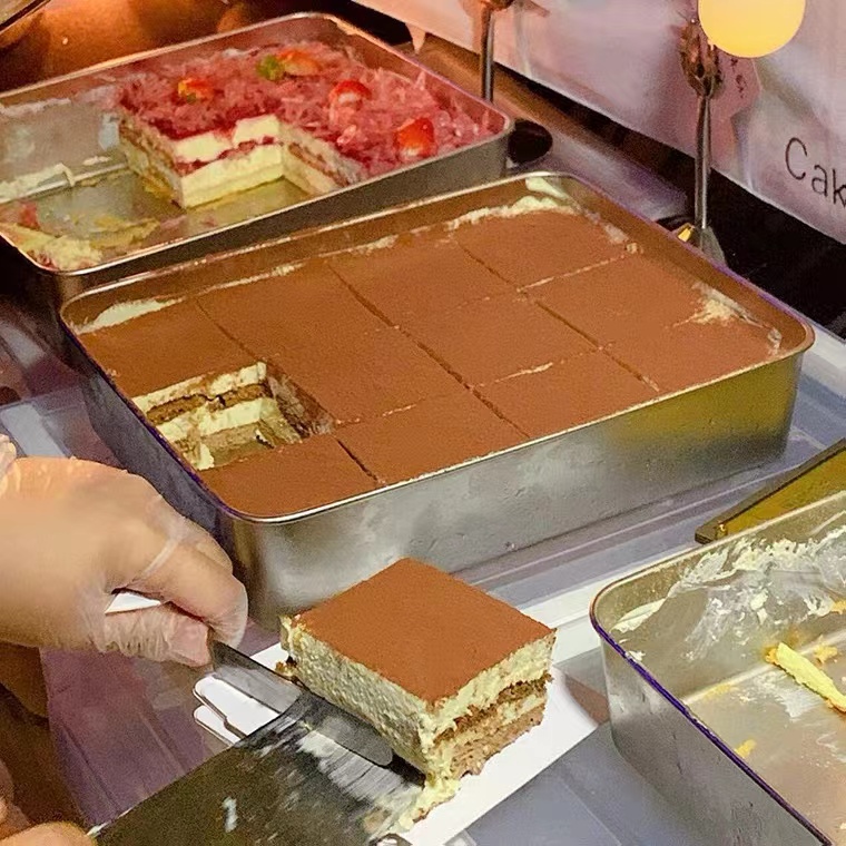 网红提拉米苏盒子不锈钢托盘带盖