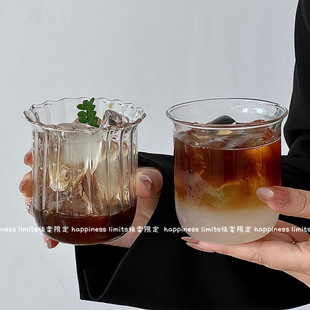 咖啡店耐高温玻璃杯复古拿铁杯冷萃杯冰美式 咖啡杯饮品杯