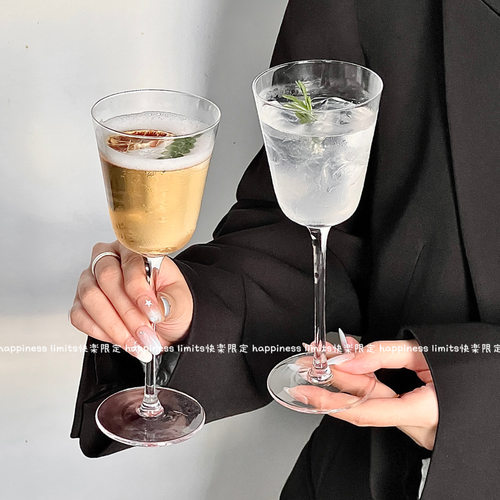 新中式ins风鸡尾酒杯闻香冷萃杯玻璃高脚杯咖啡杯香槟杯气泡水杯