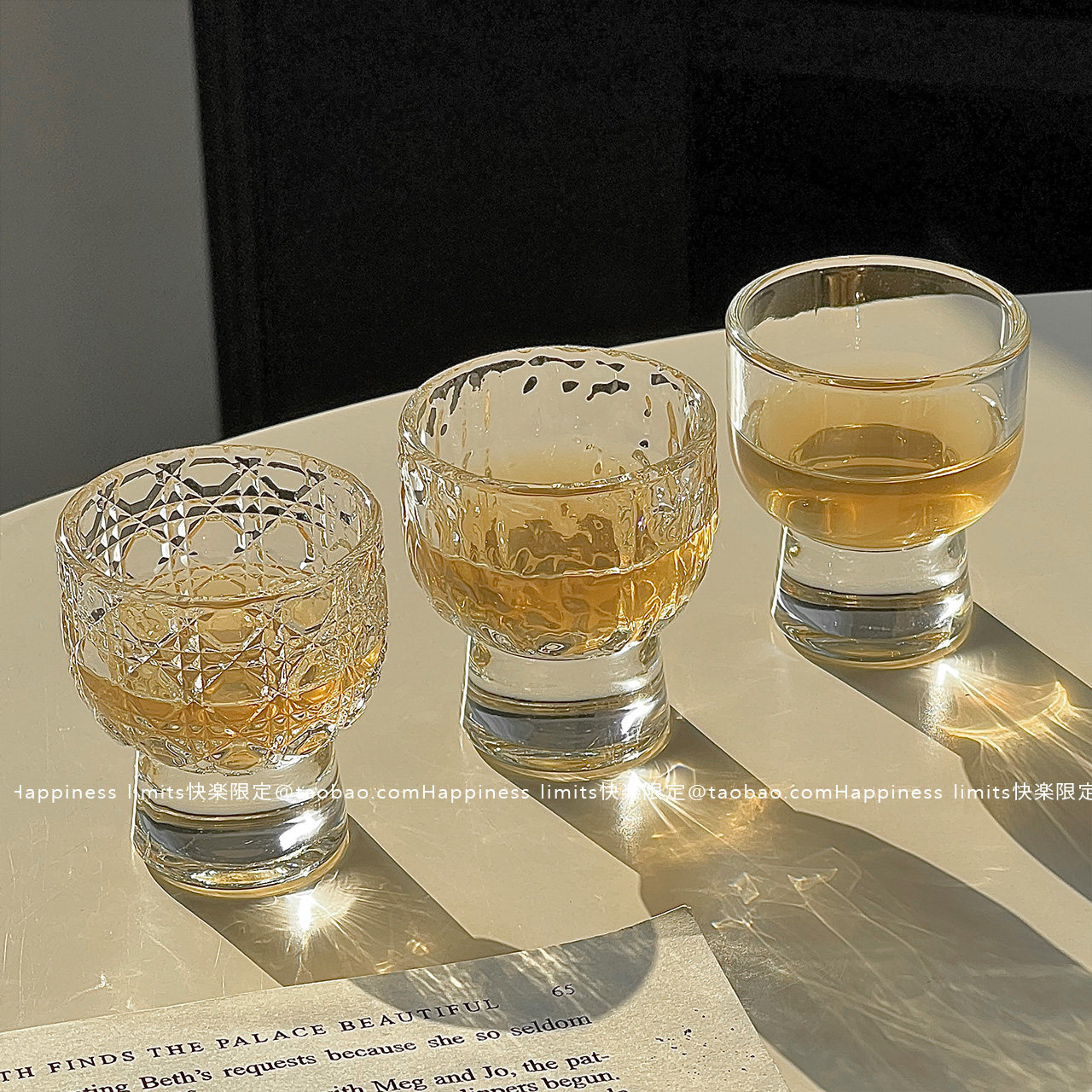 迷你ins创意家用高脚杯玻璃平底杯一两杯白酒杯小酒杯一口杯茶杯