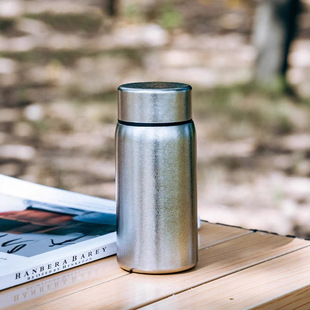 纯钛迷你保温杯双层便携女士口袋杯户外小容量办公水杯茶杯保冷杯