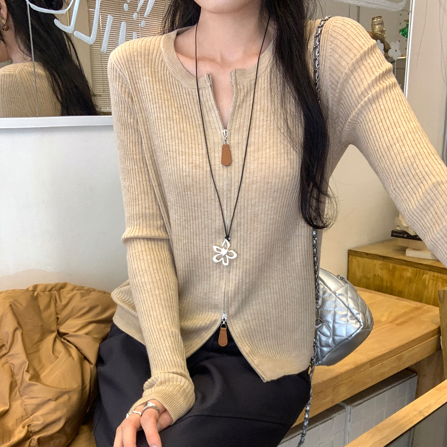 2025新款秋冬羊毛针织开衫女宽松显瘦毛衣外套高级感气质洋气上衣