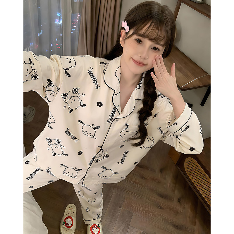 晚眠带胸垫睡衣女款春秋冬季长袖2025年新款大码纯棉家居服卡通,女士内衣/男士内衣/家居服,睡衣/家居服套装,淘宝优惠券,粉丝福利购,淘宝优惠卷