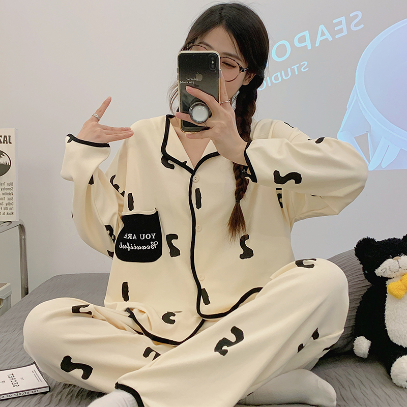 带胸垫睡衣女秋款2023