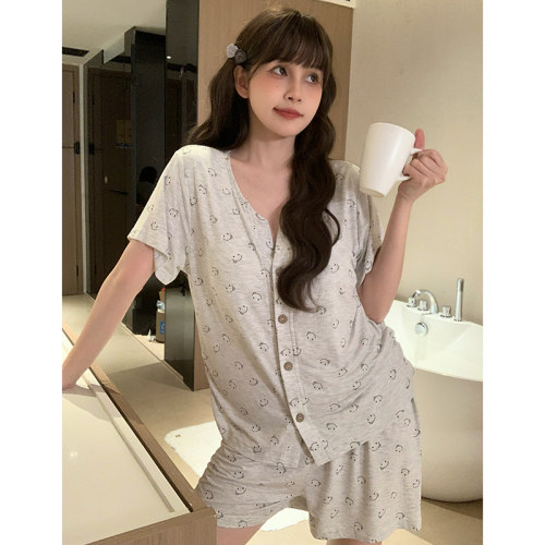 晚眠莫代尔睡衣女夏季短袖薄款可爱少女2026年新款家居服两件套装