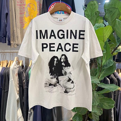 美式复古做旧印花宽松短袖T恤