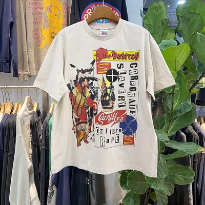 美式复古印花宽松短袖T恤