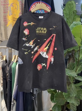 档口实拍 美式复古saint xxx stb美式星球大战印花vintage短袖T恤