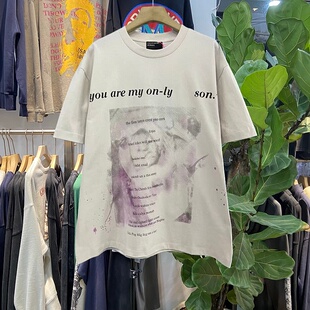 档口实拍 ERD忧郁的富二代复古做旧标语印花短袖T恤男女潮牌上衣
